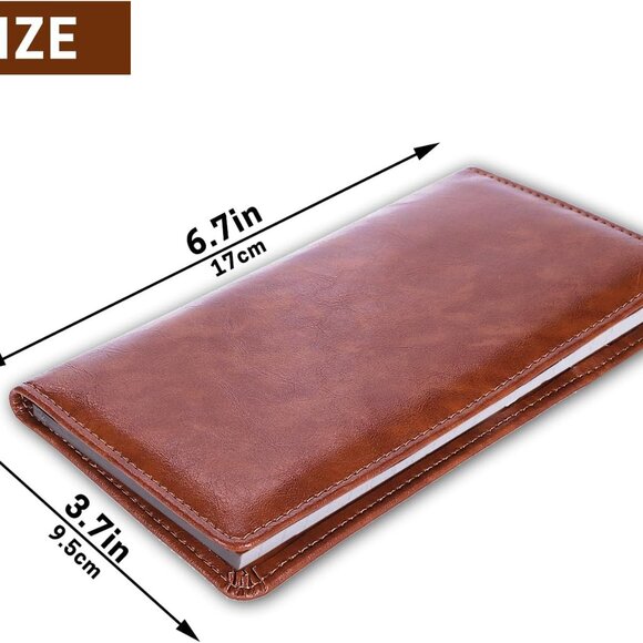 Leather Checkbook Covers Checkbook Holder for Men and Women - Picture 2 of 7